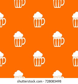 Beer pattern repeat seamless in orange color for any design. Vector geometric illustration
