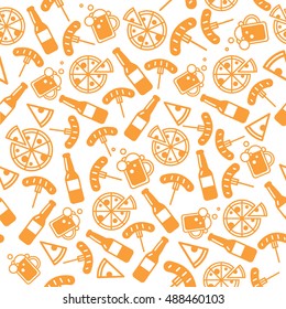 Beer pattern with snacks