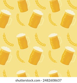 Beer Pattern vector art illustration