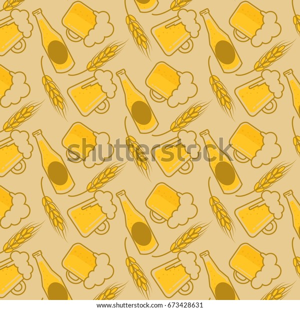 beer pattern vector bottle mug background stock vector royalty free 673428631 https www shutterstock com image vector beer pattern vector bottle mug background 673428631