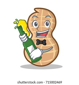 With beer peanut character cartoon style