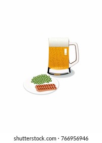 Beer with peas and sausage