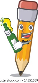 With beer pencil in the a character shape