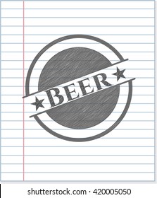 Beer with pencil strokes
