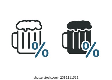 Beer percentage sign symbol. Illustration vector