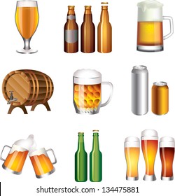 beer photo-realistic vector set