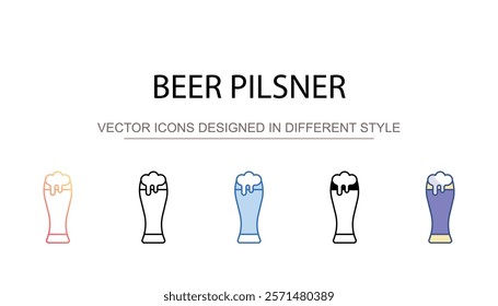 Beer Pilsner icon design with white background stock illustration