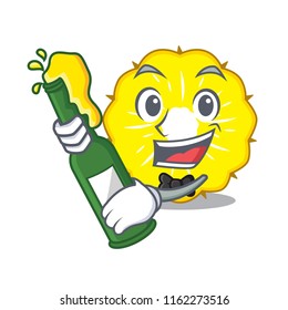 With beer pineapple slice isolated on mascot