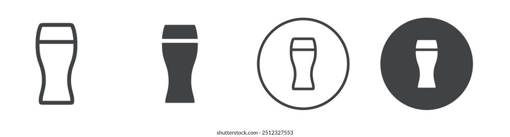 Beer pint glass icon Vector logo outline