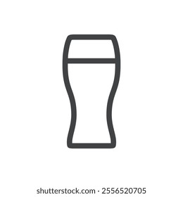 Beer pint glass icon Vector logo outline