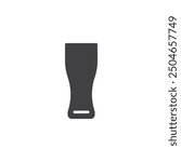 Beer pint glass vector icon. filled flat sign for mobile concept and web design. Pint Glass glyph icon. Symbol, logo illustration. Vector graphics