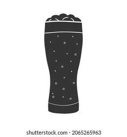 Beer Pint Icon Silhouette Illustration. Alcohol Beverage Vector Graphic Pictogram Symbol Clip Art. Doodle Sketch Black Sign.