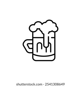 Bierdrucksymbol. Einfaches Bierdrucksymbol für Social Media, App und Webdesign. Vektorgrafik