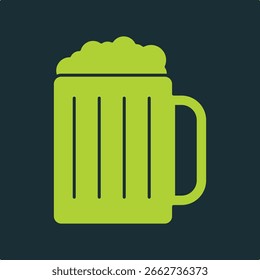 Beer pint trendy useful vector Illustration design pretty colorful green background.eps