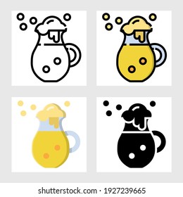 beer pitcher icon vector design in filled, thin line, outline and flat style.
