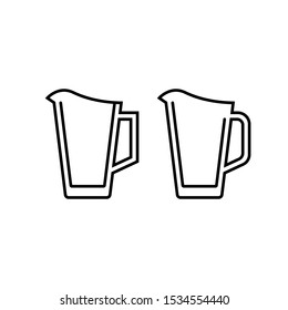 Beer pitcher vector icon in outline/line style