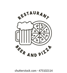 beer and pizza restaurant menu vector illustration design