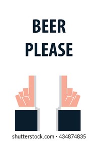 BEER PLEASE typography vector illustration
