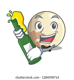 With beer Pluto planet isolated in with mascot