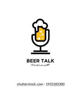 Beer podcast logo icon design