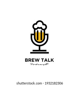 Beer podcast logo icon design