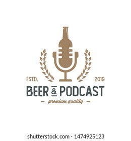 
beer & podcast logo / vintage and luxury style