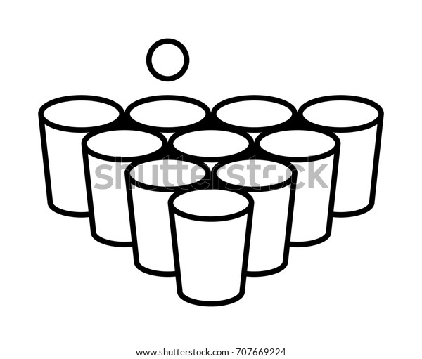 Beer Pong Beirut Drinking Game Cups Stock Vector Royalty Free 707669224