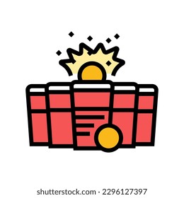 beer pong board table color icon vector. beer pong board table sign. isolated symbol illustration