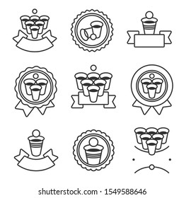 Beer pong collection labels and elements set. Collection icon beer pong . Vector