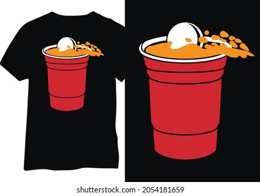 Beer Pong Design Template for Shirts, Beer Pong Illustration