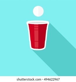 Beer Pong Glass Vector Graphic 