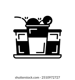 Icono de glifo de cerveza Pong, Ilustración vectorial