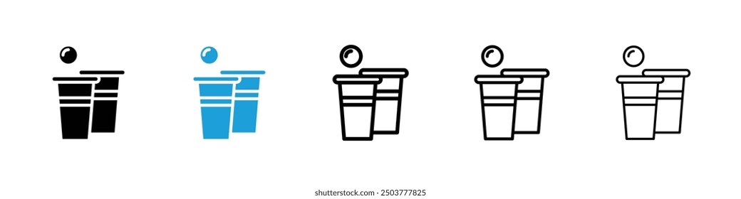 Beer pong icon in black and blue colors