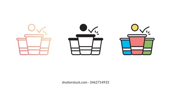 Beer Pong icon design with white background stock illustration
