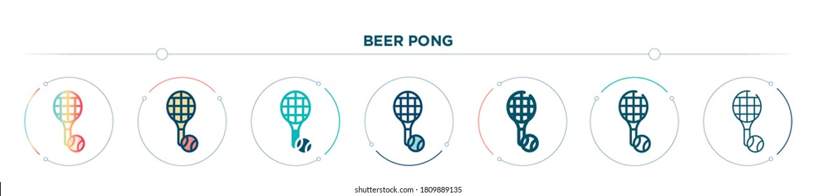 beer pong icon designed in gradient, filled, two color, thin line and outline style. vector illustration of beer pong vector icons. can be used for mobile, ui, web
