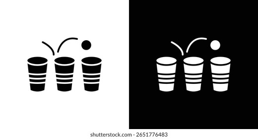 Ícone de beer pong de um vetor de estilo plano