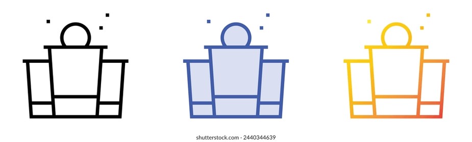 beer pong icon. Linear, Blue Fill and Gradient Style Design Isolated On White Background