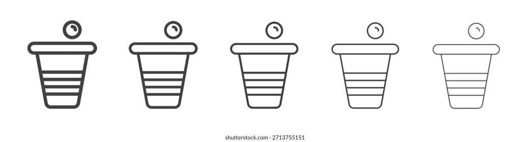 Icono de beer pong en el concepto de trazos lineales