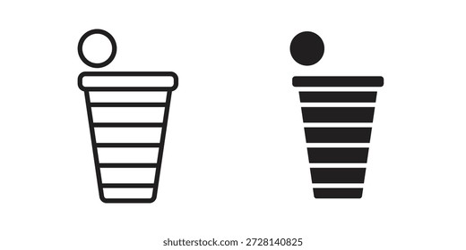 Beer pong icon outline and solid vector sign, linear pictograms