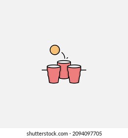 Beer pong icon sign vector,Symbol, logo illustration for web and mobile