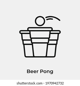 beer pong icon vector. Linear style sign for mobile concept and web design. beer pong symbol illustration. Pixel vector graphics - Vector.