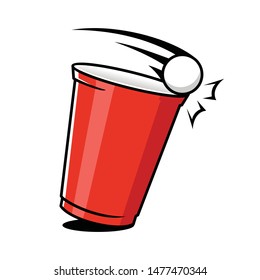 Beer pong illustration ping