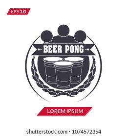 beer pong label vector icon