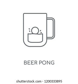 Beer pong linear icon. Beer pong concept stroke symbol design. Thin graphic elements vector illustration, outline pattern on a white background, eps 10.