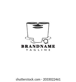 beer pong logo cartoon icon design template simple modern vector illustration