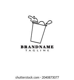 beer pong logo cartoon icon design template black modern concept illustration