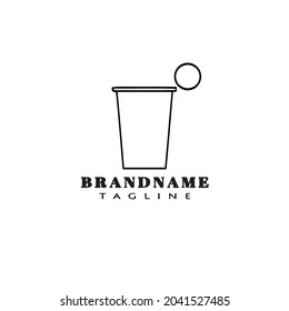beer pong logo cartoon icon design template black modern vector concept