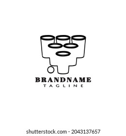 beer pong logo cartoon icon simple template black modern vector illustration