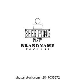 beer pong logo cartoon icon design black modern vector illustration