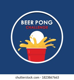 Beer pong logo design. Red beer cup. Cup vector. symbol.